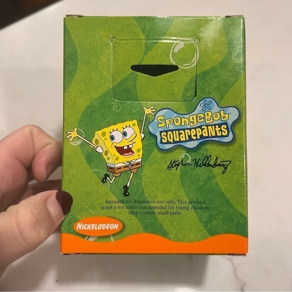 Vintage SpongeBob SquarePants Deep Down Merry Santa Hat Present Holiday Ornament